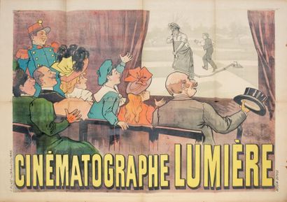 null CINEMATOGRAPHE LUMIERE 1896 par AUZOLLE Imprimeur PETIOT. Non entoilée. Petites...