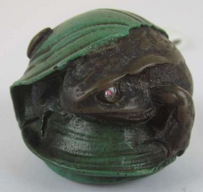 null Cachet en bronze representant une grenouille. Datee 1882 le cachet porte "St....