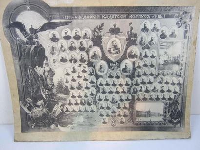 null Photographie de la huitieme promotion du corps des cadets d'Odessa en 1913....