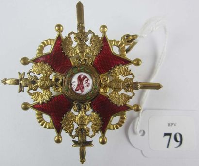 null Croix de Saint Stanislas 2e classe avec glaives. Bronze. 1915-1916. Marquages...