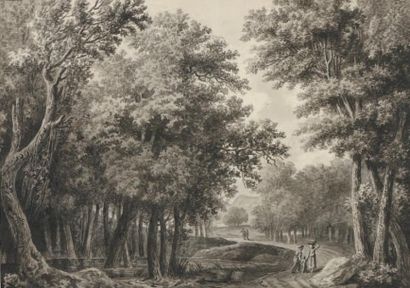 René-Louis Béguyer de CHANCOURTOIS (Nantes 1757 - Paris 1817) Chemin traversant un...