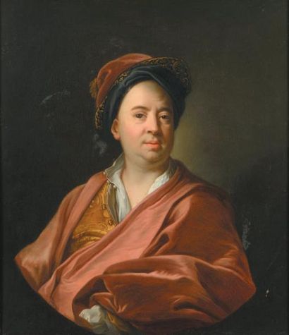 École française, vers 1700 Portrait en buste de peintre Huile sur toile (rentoilage,...