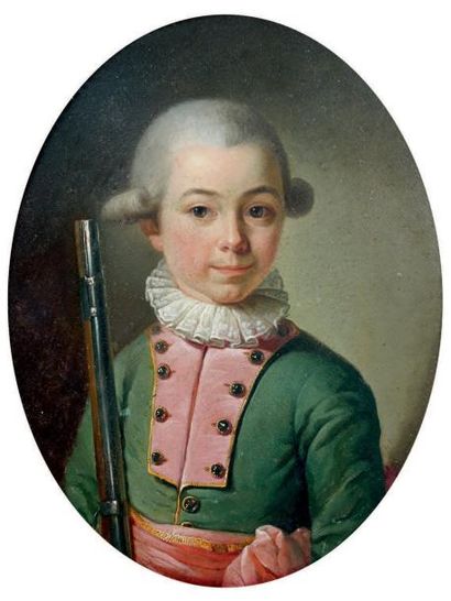 François-Hubert DROUAIS (Paris 1727 - id.; 1775), attribué à Portrait d'enfant en...
