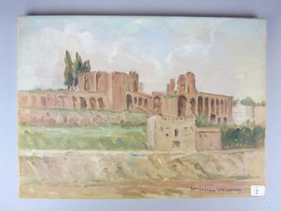null Wolkonsky (née Louguinine) Marie (1875-1960). Ruines dans un paysage italien....