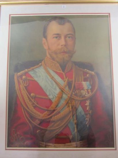 null Portrait officiel de l'empereur Nicolas II. Ed. Lapina. L'empereur est représenté...