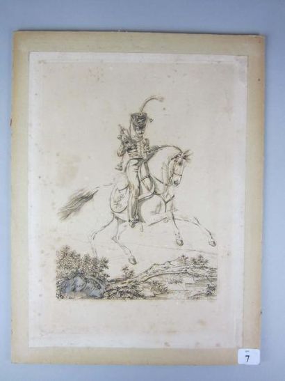 null Trompette d'artillerie à cheval. 1817. L. Kiel. Lithographie au trait. 16 x...