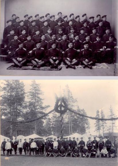 null 2 Photographies. Groupe de Tirailleurs du 2e bataillon Finnois. a) Circa 1890....