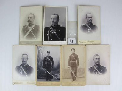 null 7 Cartes-photos du Finski régiment de dragons. 1881-1900. Officier, sous officiers...