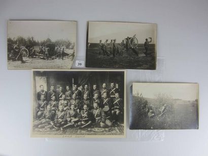 null Photographies. - Groupe d'officiers des batteries de l'artillerie du Don. 1912....