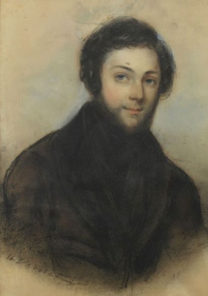 Horace VERNET (1789-1863) Portrait d'homme Pastel sur papier, signé en bas à gauche...
