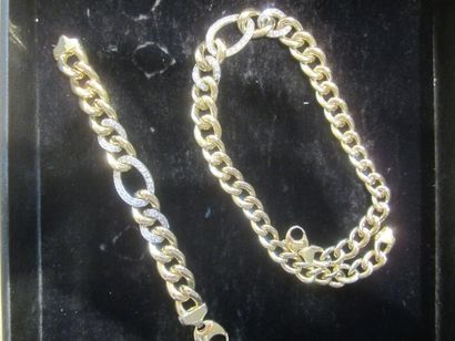 null Demi-parure en or jaune (750) comprenant un collier et un bracelet à mailles...