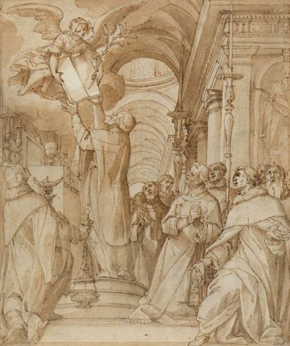 Lodovico BUTI (c.1560 c.1611), attribué à Saint Dominique recevant d'un ange la règle...