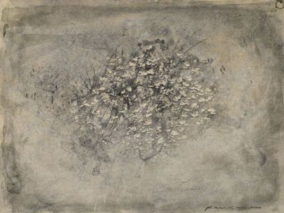 Ida KARSKAYA (1905 - 1990) Composition abstraite, série des «Gris quotidiens», 1959...