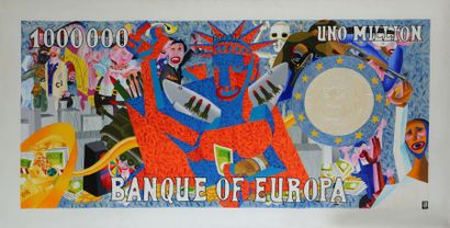 Didier CHAMIZO (Né en 1951) «Ecu» Bank of European, oct 1994 Acrylique sur toile,...
