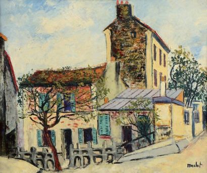 Elisée MACLET (1881 1962) Rue de Montmartre Huile sur toile signée en bas à droite....