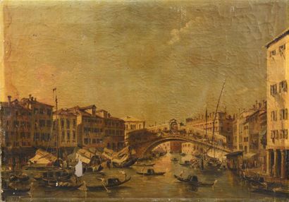 Francesco GUARDI (17121793), d'après Le pont du Rialto sur le grand canal à Venise...