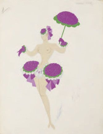 null La violette
Exécuté en 1958
Gouache sur papier
Signé en bas à droite et esquisse...