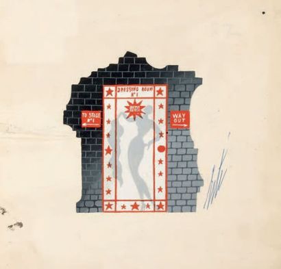 null La porte de la loge de la star
Exécuté le 30 octobre 1958
Gouache sur papier
Signé...