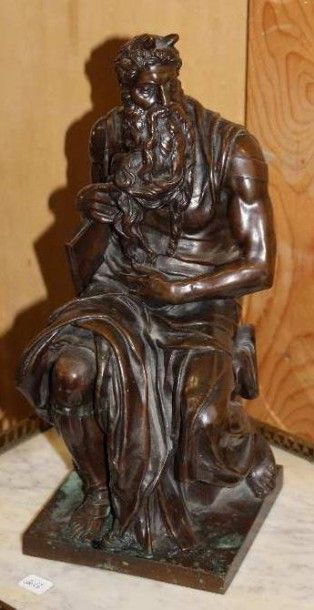 null Moïse Bronze d'édition, XIXème siècle Procédé de reproduction Colas H. 38 c...