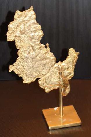 null Sculpture en bronze doré moderne Haut: 29cm