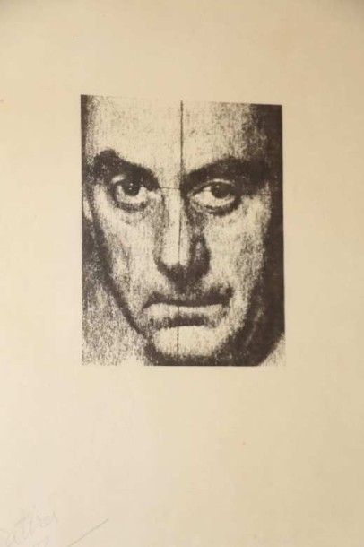 MAN RAY (1890-1976) Autoportrait Lithographie en noir et blanc Signée du monogramme...