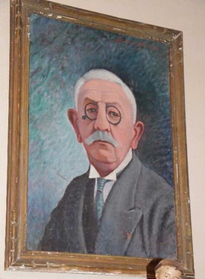 Gustave BETONGEZ (XXème siècle) Grand-père, 1932 Huile sur toile Signée en haut à...