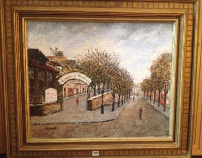 Louis PEYRAT (1911-1999) Le jardin de Montmartre. Huile sur toile signée. 38 x 4...