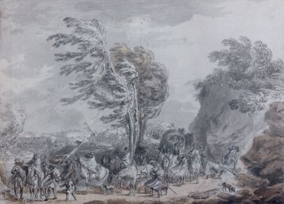 Jean-Pierre NORBLIN DE LA GOURDAINE ( 1745-1830) 
Convoi d'armée dans un coup de...