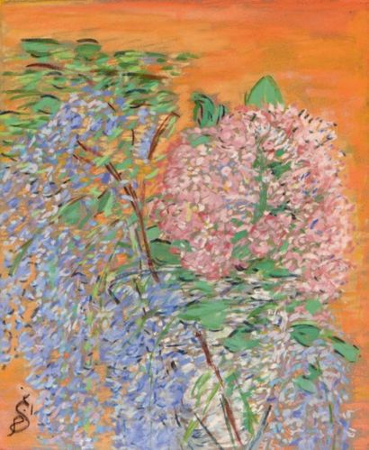 Anna de NOAILLES (Paris 1876 - Paris 1933) 
Composition florale
Pastel sur papier,...
