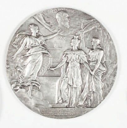 null Médaille commémorant la pose de la première pierre du pont Alexandre III, le...