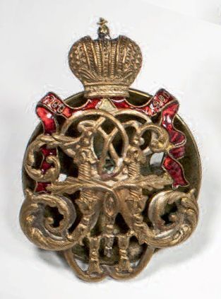 null Insigne 65e d’infanterie «Moskovski» (troupe). Créé le 22.03.1908. Bronze et...
