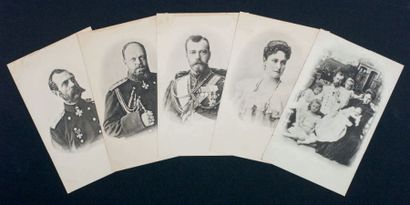 null Ensemble de cinq portraits des membres de la famille impériale. Phototypies...