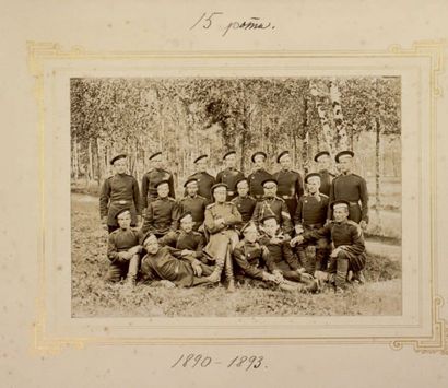 null 15ème Compagnie du L.G. régiment Izmaïlovski (?). Photographie. 1893. Annotée...