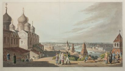 ?OWYER Robert (1758-1834) Vue de Moscou Aquatinte coloriée d’après Gérard de la Barth....