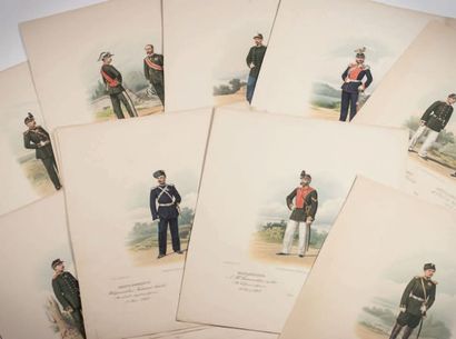 PIRATSKI, Karl (1813-1871) Ensemble de 22 lithographies représentant les officiers...