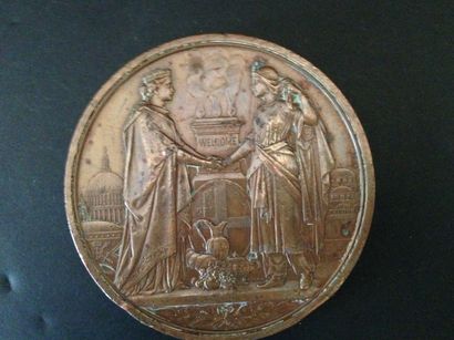 null Médaille commémorative en bronze. 1867.