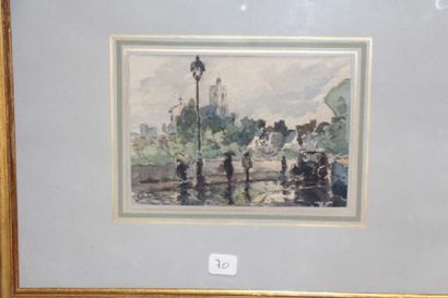 Ec. du XXe Vue de Paris
Aquarelle sur papier
Signée en bas à gauche
12 x 16 cm