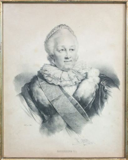 null Portrait de l’impératrice Catherine II.
Lithographie. Vers 1850.
38 ? 30 cm.

???????????...