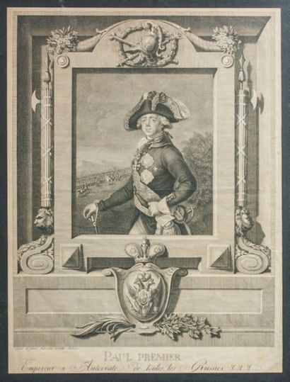 null Portrait de l’empereur Paul Ier. 1799.
Gravure sur acier. 45,6 ? 34,5 cm (à...