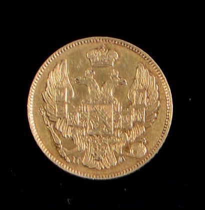 null Pièce de monnaie de 3 roubles et 20 zlotych en or, datée 1836. Bon état.
Saint-Pétersbourg....
