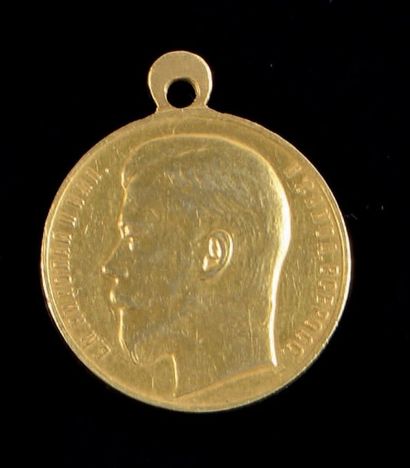 null Belle médaille en or 14K de Saint George, décernée pour la bravoure, de 2ème...