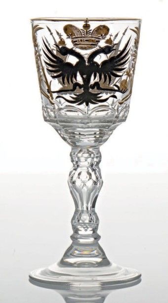 null Service du Tricentenaire des Romanov
Rare verre à vin sur pied en cristal taillé,...