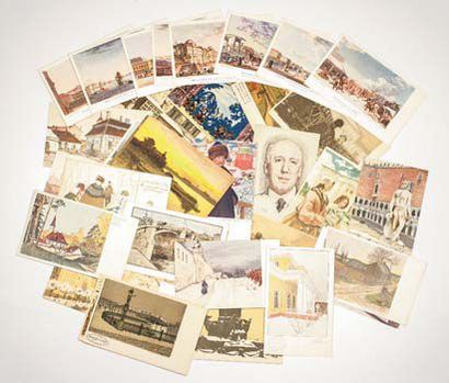 null [BAKST, BENOIS, SOMOFF, DOBOUJINSKY et alii]
Ensemble de 40 cartes postales,...