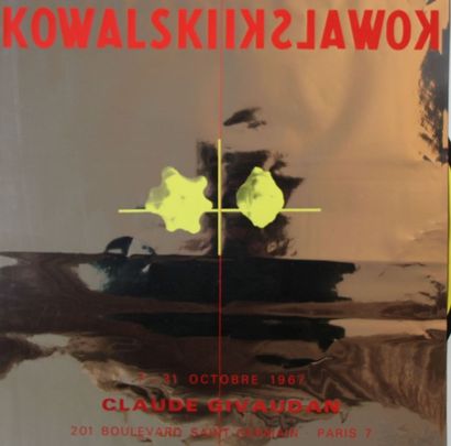 PIOTR KOWALSKI - Affiche déxposition chez Claude Givaudan - 1967 - Papier métallisé...