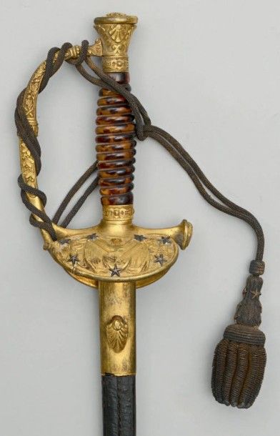 null Epée à ciselure modèle 1817 pour officiers généraux.
Clavier portant une ancre...