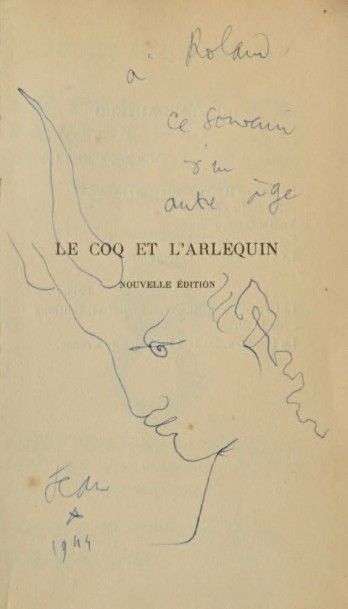 Jean COCTEAU (1889-1963) Le coq et l'arlequin, Paris, 1918, édition de la Sirène,...