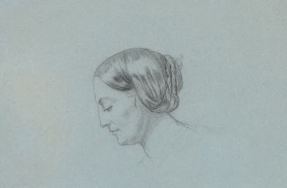 Melchior Jean-Marie DOZE (Uzès, 1827-Nîmes, 1913) Étude de tête de femme de profil
Pierre...