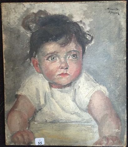 Tancrède SYNAVE (1860-1936) Portrait d'enfant
Huile sur toile, signée en haut à droite.
34...