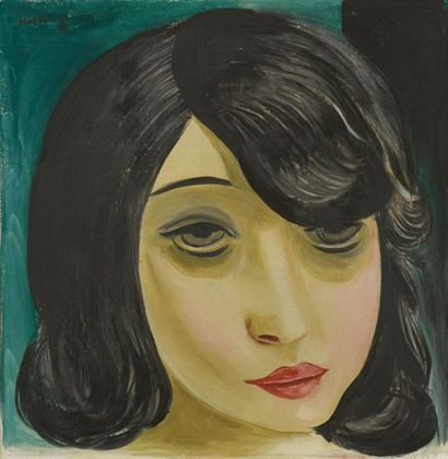 Moïse KISLING (1891-1953) Petite tête, circa 1925
Huile sur toile, signée en haut...