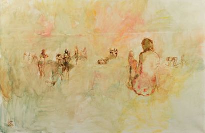 Philippe CARA COSTEA (1925-2006) Bord de mer
Peinture sur papier marouflé sur toile,...